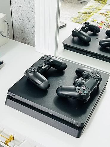 Видеоигры и приставки: PlayStation 4 Slim (PS4) — игровая консоль от Sony в чёрном цвете — 2