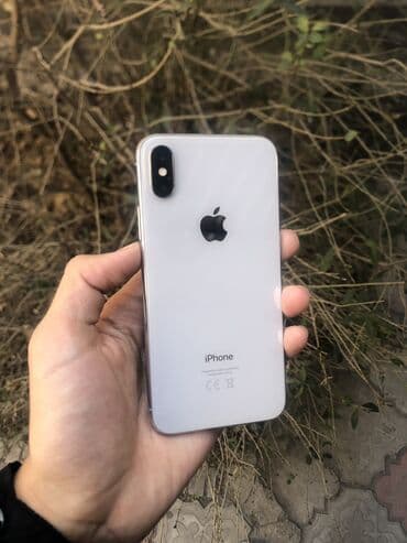 IPhone X, Б/у, 64 ГБ, Space Gray, Защитное стекло, Чехол, 100 %