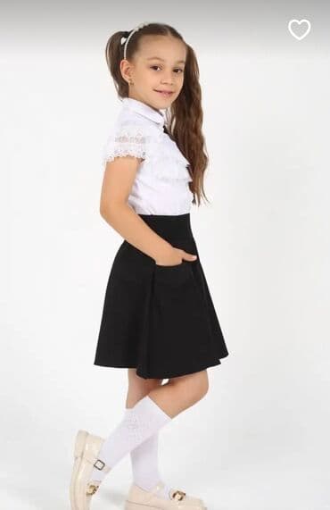 кожанный плащ: Школьная форма, цвет - Черный, Новый — 1