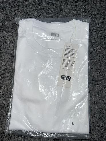 uniq: Футболка Uniqlo U, белая, в фирменной упаковке. - Линия: Uniqlo U - — 1