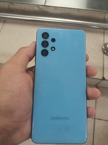 sd disk: Samsung Galaxy A32, Б/у, 128 ГБ, цвет - Голубой, 2 SIM — 1