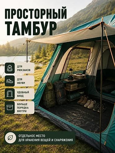кемп: Туристическая палатка для кемпинга и путешествий В наличии двух — 3