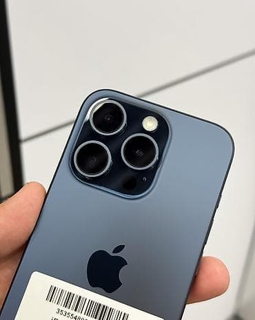 iphone 12 pro ош: IPhone 15 Pro, Б/у, 256 ГБ, Blue Titanium, Защитное стекло, Чехол, В рассрочку, 85 % — 3