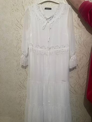 Повседневное платье, Турция, Лето, Длинная модель, Шифон, L