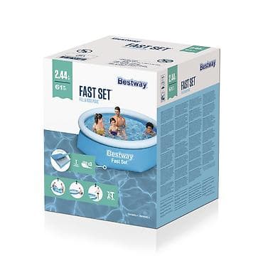 Бассейны: Надувной каркасный бассейн Bestway Fast Set - Тип: круглый надувной — 3