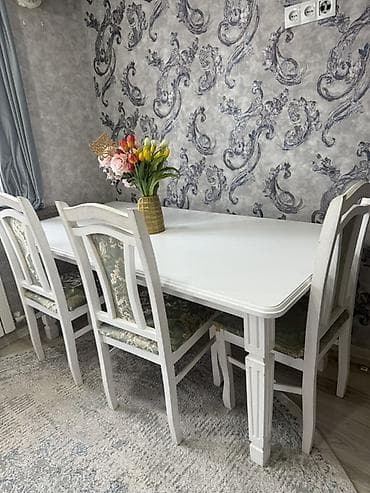 foldable table: Кухонный стол и стул, Б/у, Самовывоз, цвет - Белый — 2