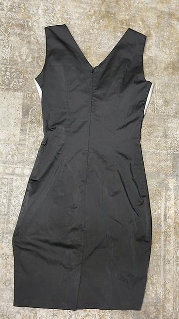 off white: Черно-белое коктейльное платье-футляр - Силуэт: приталенное, длина до — 3