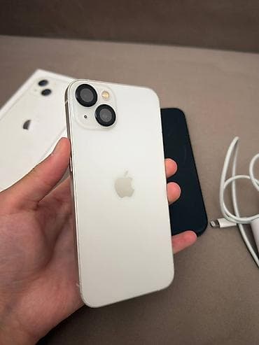 iphone 19: IPhone 13, Б/у, 128 ГБ, Белый, Зарядное устройство, Защитное стекло, Чехол, 89 % — 5