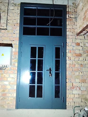 solutions elementary: Двери для домов и квартир, Металлическая, Одностворчатая, Со стеклом, цвет - Серый — 3
