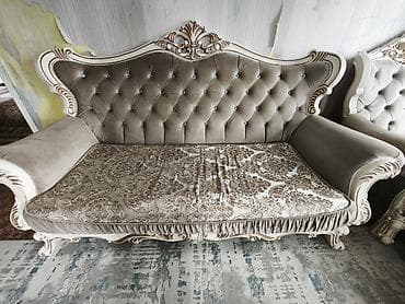 кресло самурай: Комплект мягкой мебели, Б/у, Самовывоз, цвет - Бежевый — 2