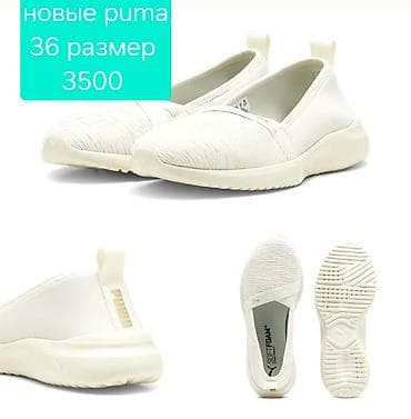 кок бору отук: Кроссовки, 36, Puma, Новый, цвет - Белый, Самовывоз — 1