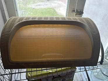 Посуда: Хлебница с раздвижной крышкой - Материал: пластик (корпус с плетёным — 1