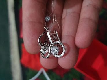 умные кольца: Комплект украшений: кольцо и серьги из белого металла с центральными — 4