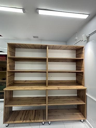 книжная полка: Офисный стеллаж, Б/у, ЛДСП, Самовывоз, цвет - Коричневый — 1