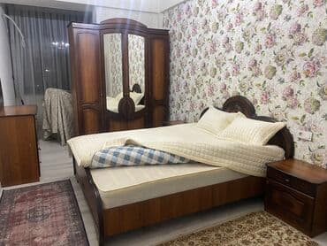 Спальный гарнитур, Б/у, Двуспальная кровать, Шкаф, Комод, МДФ, Самовывоз