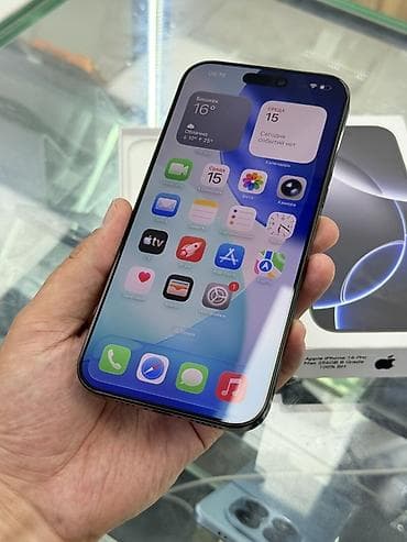 айфон бишкек: IPhone 16 Pro Max, Б/у, 256 ГБ, Black Titanium, Коробка, 100 % — 6