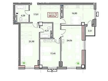3 комнаты, 109 м², Элитка, Готовая ПСО (под самоотделку) — 5
