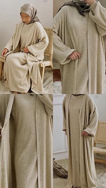 Спортивная одежда: Повседневное платье, Турция, Осень-весна, Длинная модель, Трикотаж, Оверсайз, Стандарт — 3