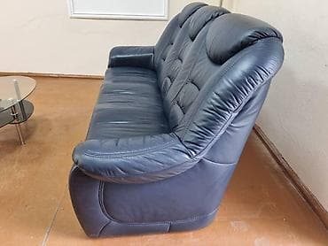 рабочий диван: Комплект офисной мебели, Диван, Кожа, цвет - Синий — 2