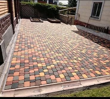 Укладка тротуарной плитки и брусчатки под ключ Брусчатка коёбуз at lalafo.kg Укладка тротуарной плитки и брусчатки под ключ Брусчатка коёбуз