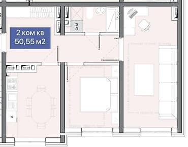 квартира: Элитка, 2 комнаты, 51 м² — 1