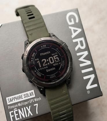 iphone ce: Garmin Fenix 7 Sapphire Solar Titanium 47 мм. Состояние супер, коробка — 1