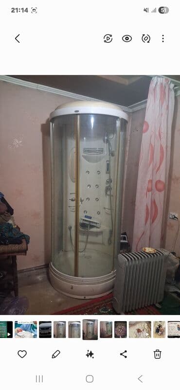 Унитазы и комплектующие: Душевая кабина Круглая, Покрытие: Прозрачный — 1