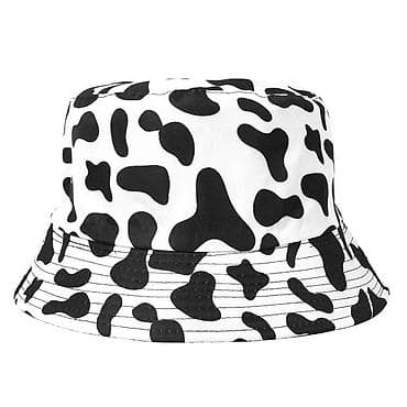 шляпы на: Шляпа рыбацкая с коровьим принтом, двусторонняя повседневная шляпа- — 4