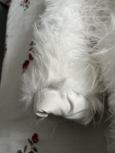 шуба: Белая шуба из искусственного меха с длинным ворсом. Новый, не — 3