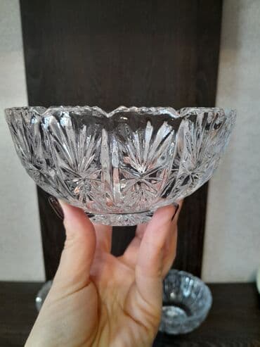 рыскулова молодая гвардия: Хрустальная советская конфетница (салатница). Одна! Размеры на фото — 4