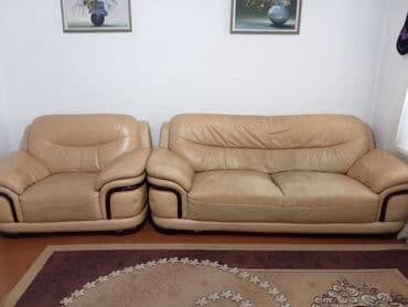 органайзер бишкек: Кожаные диван и два кресла состояние хорошее — 2
