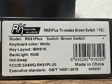 hot: Клавиатура, Royal Kludge, Механическая, Bluetooth, Проводное подключение, Размер: 60% — 5