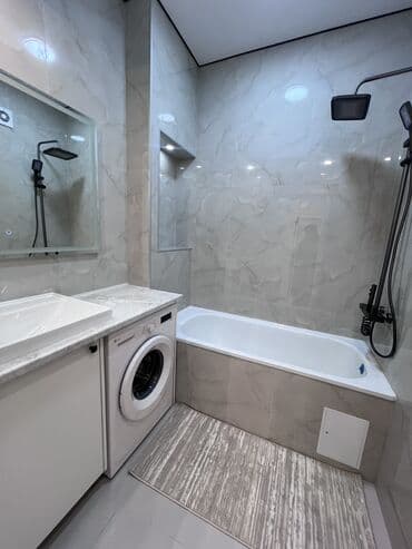 сдаю квартиру 2 к студ центр новый ремонт в квартире имеется все необходимое район панфиловабоконбаева: 2 комнаты, Риэлтор, Без подселения, С мебелью полностью — 7