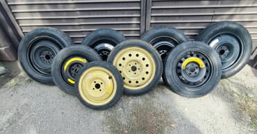 Колеса в сборе 165 / >80 / R 18, Лето, Б/у, Запаска, Легковые, Железные, отверстий - 5