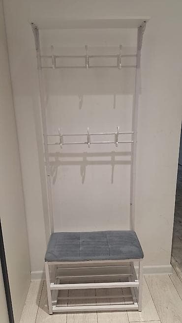 прихожи: Гарнитур для прихожей, Б/у, Вешалка, Металл, Самовывоз, Платная доставка, цвет - Белый — 4