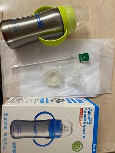 детская силиконовая посуда: Детский термос
В комлекте 2 соски
1 насадка
1 ерщик 
Новый, в упаковке — 2