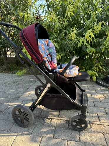 прогулочные коляски для новорожденных: Коляска, цвет - Черный, Б/у — 1