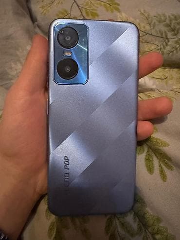 техно пова 2: Tecno Pop 6 Pro, Б/у, 32 ГБ, цвет - Голубой, 2 SIM — 1