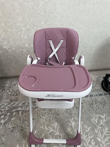 кухонный стоо: Детский стульчик для кормления Skillmax, розовый - Комфортное мягкое — 5