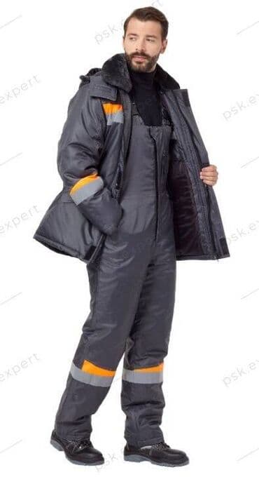 Костюм рабочий мужской зимний "Комфорт" цвет темно-серый/оранжевый at lalafo.kg Костюм рабочий мужской зимний "Комфорт" цвет темно-серый/оранжевый