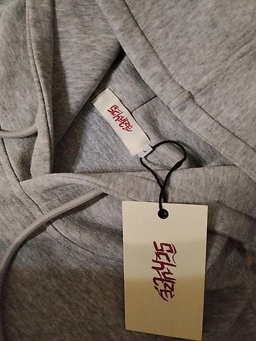 nike tech flece: Худи серого цвета с вышивкой сакуры - Модель: худи с капюшоном и — 2