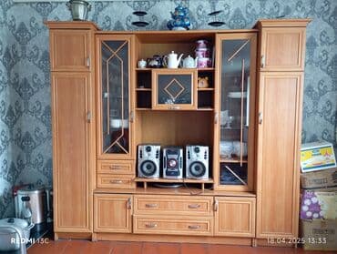 Стенка-шкаф, Тип стенки-шкафа: Советская, Для зала, Б/у, Особенности: Для хранения посуды