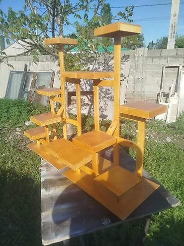 дерево мебель: Полка, этажерка для цветов, Дерево — 4