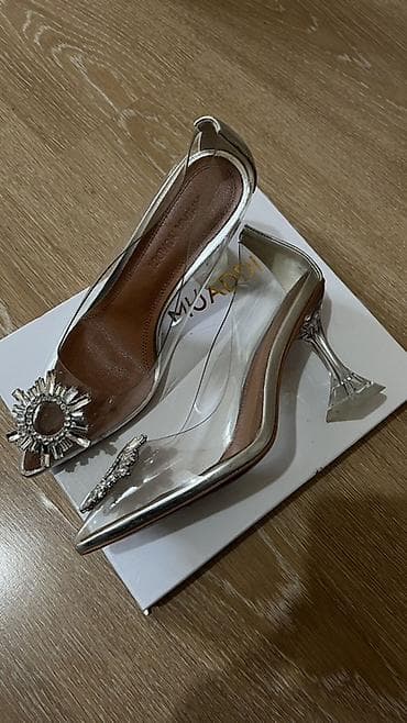 Сабо: Прозрачные лодочки-«Золушка» с декором - Материал верха: прозрачный — 1