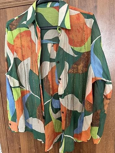 турецкая рубашка: Рубашка Турция 🇹🇷с длинным рукавом и абстрактным принтом. - Материал — 1