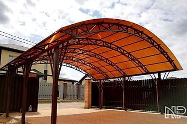 пластиковая крыша для навеса: Навес, Арочный, Металл, Поликарбонат, Установка — 2