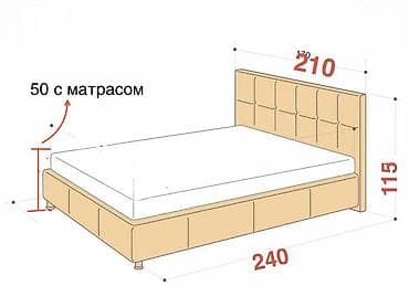 2х спальный: Двуспальная кровать, Б/у, С матрасом, длина - 240 см — 8