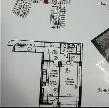 2 room: 2 комнаты, 65 м², Элитка, 10 этаж, Готовая ПСО (под самоотделку) — 3