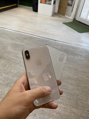 IPhone X, Б/у, 64 ГБ, Белый, Чехол, 100 %