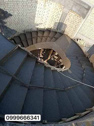 Бетонная лестница Для дома, Форма лестницы: Винтовая